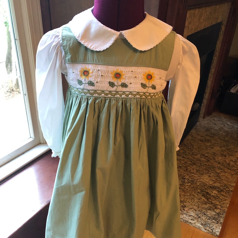 Orient Expressed Smocked Dress and White Blouse.